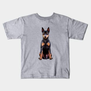 Miniature Pinscher Toy Black and Tan Cute Puppy Dog Kids T-Shirt